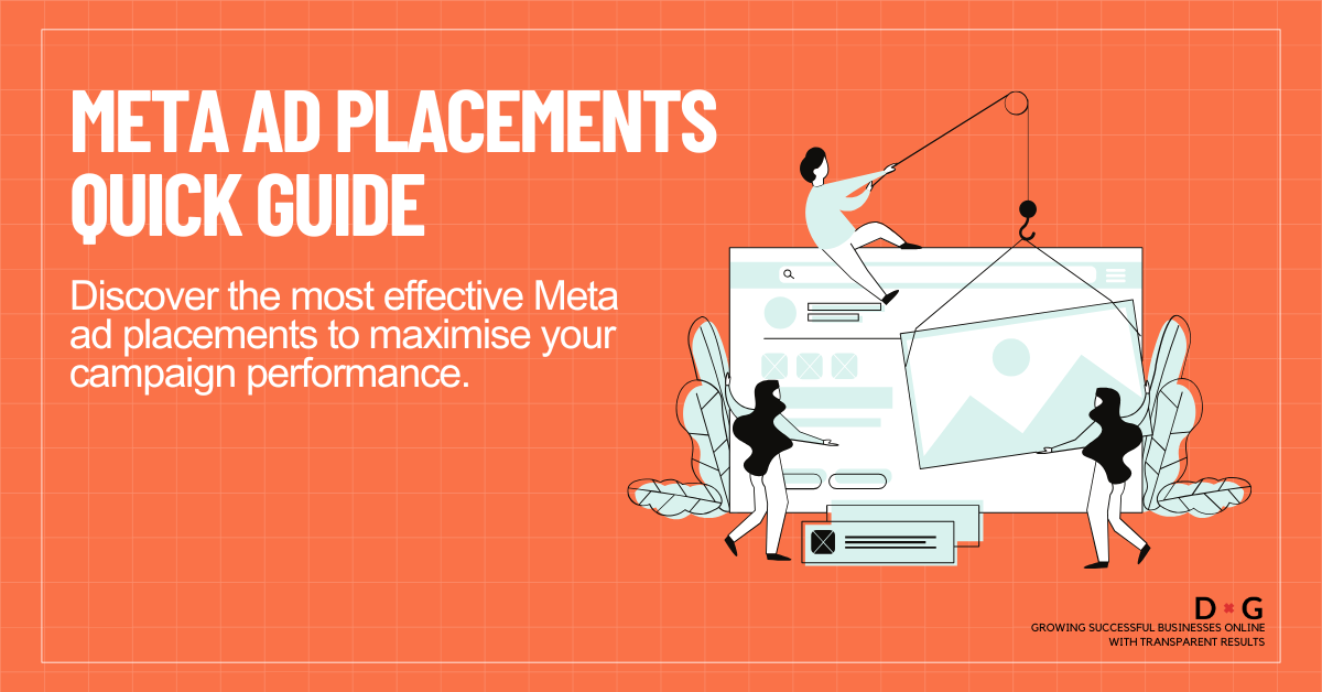 Illustration showing a quick guide to Meta ad placements, highlighting strategies to maximise campaign performance across Meta platforms.